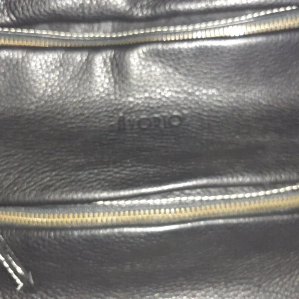 AVORIO-Black Leather Shoulder/Crossbody Bag-Italy-Near Mint - Picture 3 of 6